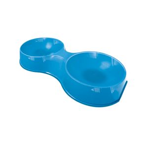 Comedouro Plastico Pop Dupla Azul Furacão Pet Nº3  2000ml