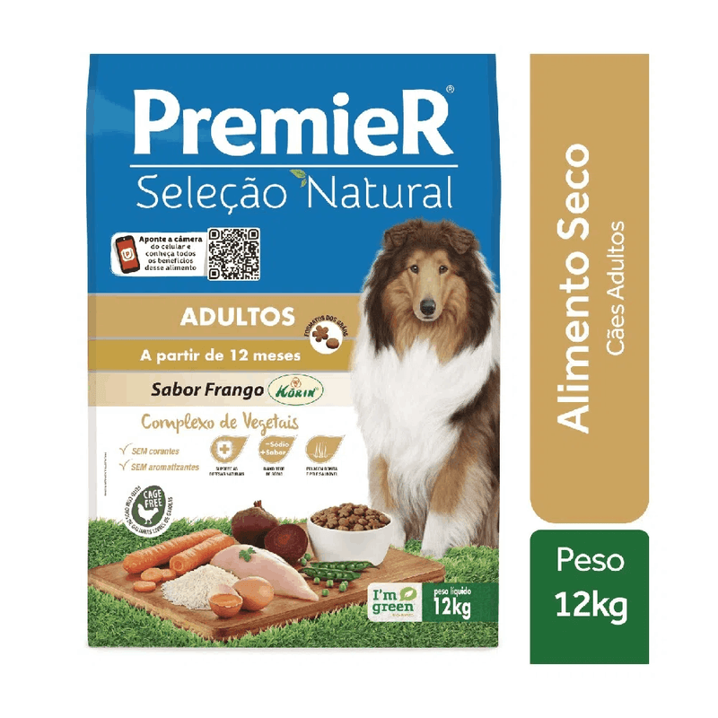 Racao-Premier-Selecao-Natural-Caes-Adultos-Frango-Korin-12kg-banner