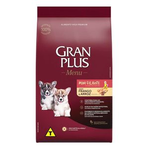 Ração Seca Gran Plus Menu Cães Filhotes Raças Mini Frango E Arroz - 10,1Kg