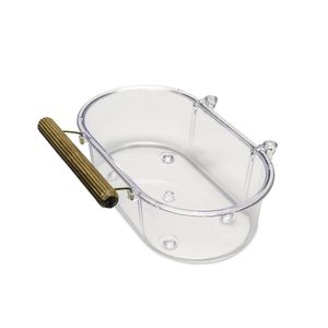 Banheira Conica Com Gancho E Poleiro Cristal 220ml Injetfour M