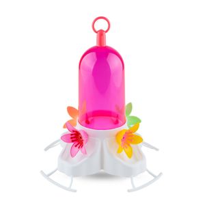 Bebedouro Beija-flor Rosa Com Poleiro sem Chapeu 200ml Injetfour