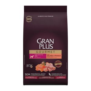 Ração Seca Gran Plus Gourmet Cães Adultos  Porte Mini Salmão E Frango - 1Kg