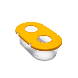 Comedouro Médio com 2 Furos Amarelo Injetfour