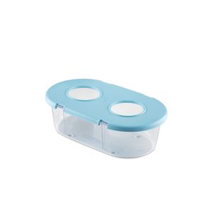 Comedouro Azul 2 Furos Medio 215ml Injetfour