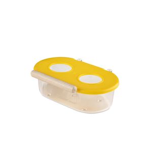 Comedouro Médio com Poleiro 2 Furo Amarelo Injetfour