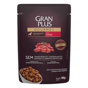 Ração Úmida Gran Plus Sachê Gourmet Cães Adultos  Carne - 100g