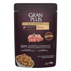 Ração Úmida Gran Plus Sachê Gourmet Cães Adultos  Frango - 100G