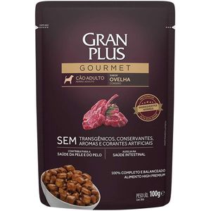 Ração Úmida Gran Plus Sachê Gourmet Cães Adultos  Ovelha - 100G