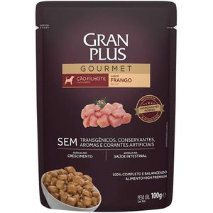 Ração Úmida Gran Plus Sachê Gourmet Cães Filhotes Frango - 100G