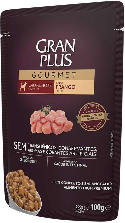 Racao_Umida_GranPlus_Sache_Gourmet_Frango_para_Caes_Filhotes_2387159_LATERAL