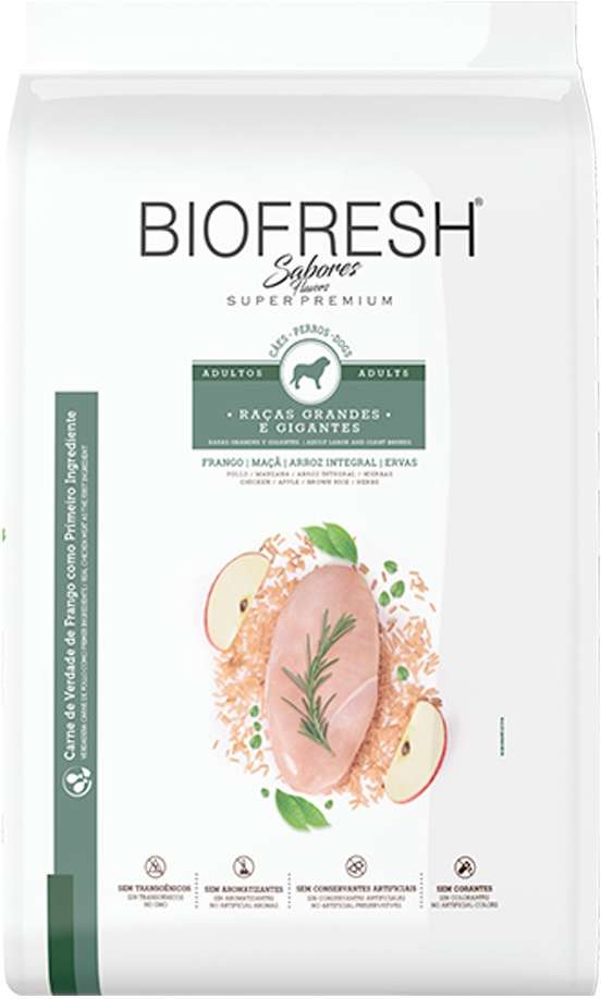 Racao_Seca_Biofresh_Frango__Maca__Arroz_integral_e_Ervas_Caes_Adultos_Racas_Grandes_e_Gigantes_-_15_Kg_2487569_FRENTE