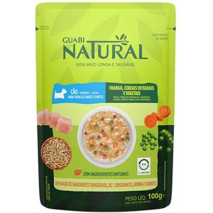 Ração Úmida Guabi Natural Sachê Cães Adultos  Frango E Cereais - 100G