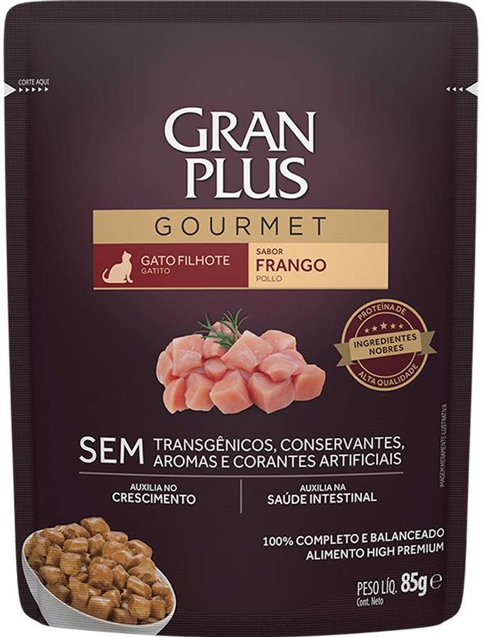 Racao_Umida_GranPlus_Sache_Gourmet_Frango_para_Gatos_Filhotes_2387554_FRENTE