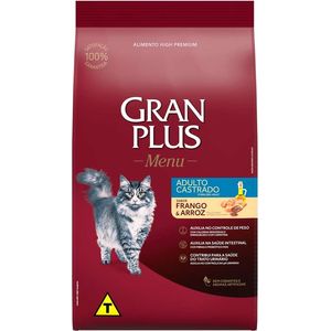 Ração Seca Gran Plus Gatos Castrados Frango E Arroz - 3Kg