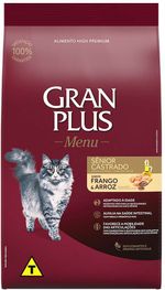 Racao_GranPlus_Menu_Frango_e_Arroz_para_Gatos_Castrados_Senior_2662251_FRENTE