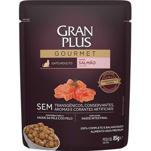 Ração Úmida Gran Plus Sachê Gourmet Gatos Adultos  Salmão - 85G