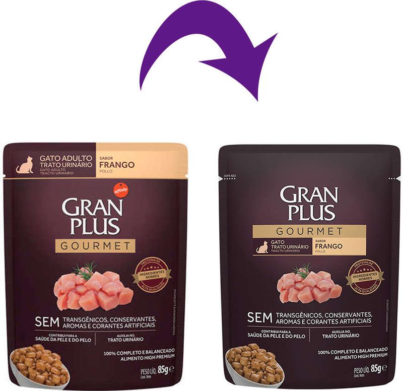 Racao_Umida_GranPlus_Sache_Gourmet_Trato_Urinario_Frango_para_Gatos_Adultos_2387560