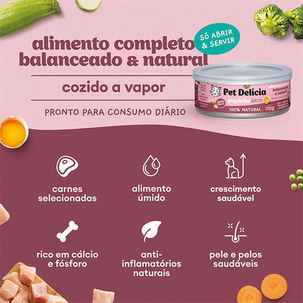 Racao_Umida_Pet_Delicia_Natural_Papinha_de_Frango_Crescimento_Saudavel_para_Gatos_Filhotes_-_110_g