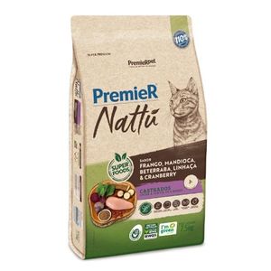Premier Nattu Gatos Castrados Mandioca 7,5Kg