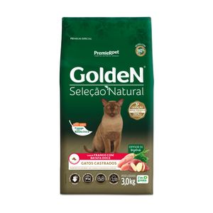 Golden Seleção Natural Gatos Castrados Frango Com Batata Doce 3Kg