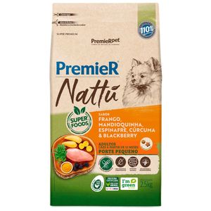 Premier Nattu Cães Adultos Porte Pequeno Mandioquinha 2,5Kg