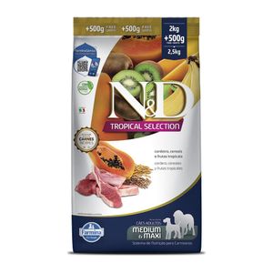 Ração Seca Nd Tropical Selection Canine Adultos Médio e Grande Porte Cordeiro 2,5Kg