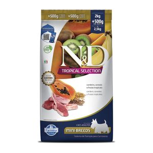 Ração Seca Nd Tropical Selection Canine Adultos Porte Cordeiro 2,5Kg
