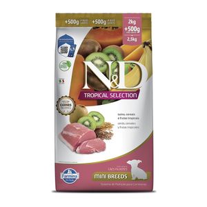 Ração Seca Nd Tropical Selection Canine Filhotes Porte Mini Suino 2,5Kg