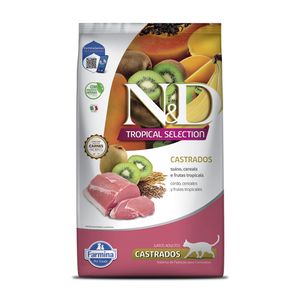 Ração Seca N&D Tropical Selection Feline Castrado Suino 1,5Kg