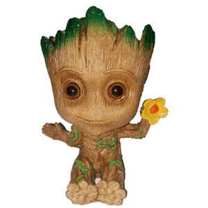 Me. Enfeite Groot Baby Sentado Com Girassol