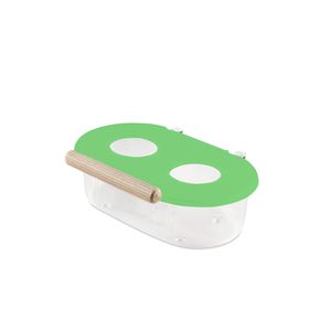 Comedouro Verde 2 Furos Md Com Gancho E Poleiro 215Ml Injetfour