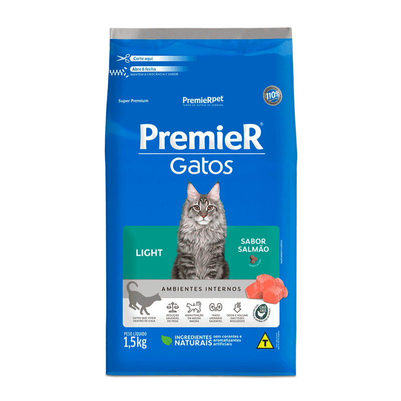 Racao-Premier-Gatos-Adultos-Light-Ambientes-Internos-1-5kg-frente