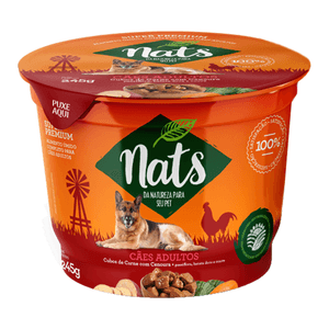 Nats Umida Cães Adulto Cubos Carne Ao Molho 245G