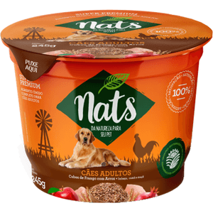 Nats Umida Cães Adulto Cubos Frango Alrm 245G