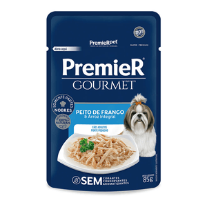 Premier Gourmet Cães Adultos  Porte Pequeno Sabor Peito De Frango E Arroz Integral  - 85G