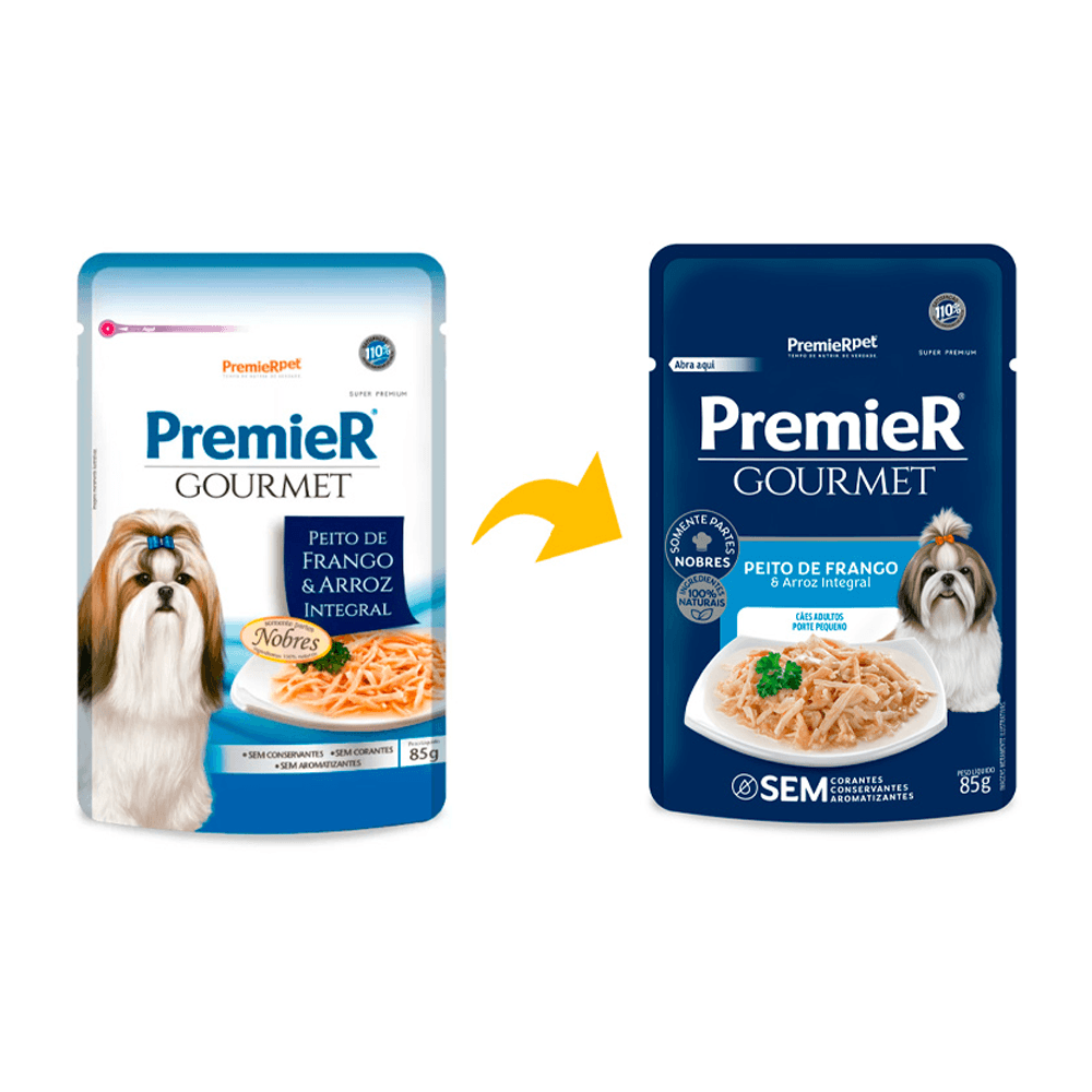 Premier Gourmet Cães Adultos Porte Pequeno Sabor Peito De Frango E