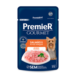 Premier Gourmet Cães Adultos  Porte Pequeno Sabor Salmão E Arroz Integral - 85G
