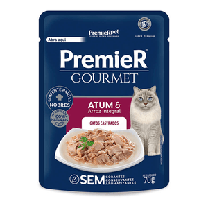 Premier Gourmet Gatos Castrados Sabor Atum E Arroz Integral - 70G