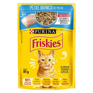 Friskies Ração Úmida Para Gatos Adultos  Peixe Branco Ao Molho - 85G
