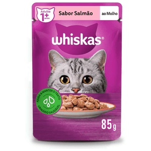 Ração Úmida Whiskas Sachê Salmão Ao Molho Para Gatos Adultos  - 85G