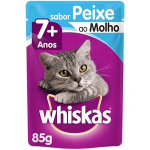 Ração Úmida Whiskas Sachê Peixe Ao Molho Para Gatos Adultos  Sênior 7+ Anos - 85G