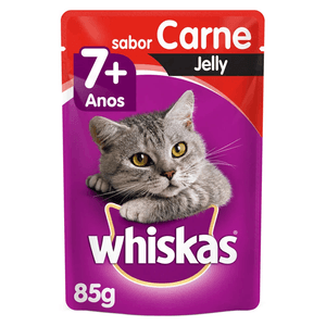 Ração Úmida Whiskas Sachê Carne Jelly Para Gatos Adultos  Sênior 7+ Anos - 85G