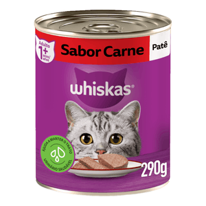 Ração Úmida Whiskas Lata Patê De Carne Para Gatos Adultos  - 290G