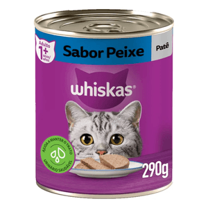 Ração Úmida Whiskas Lata Patê De Peixe Para Gatos Adultos  - 290G