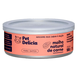 Pet Delícia Molho Natural De Carne Para Gatos - 100G