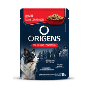 Sachê Origens Cães Adultos Sabor Carne Com Abóbora 85G