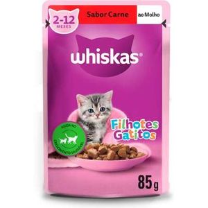 Ração Úmida Whiskas Sachê Carne Ao Molho Para Gatos Filhotes - 85G