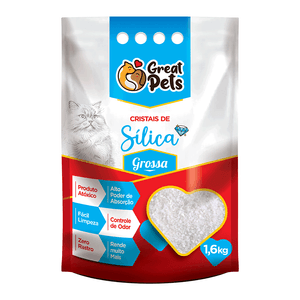 Areia Silica Para Gatos 1,6 Kg Great Pets - Grossa