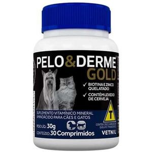 Suplemento Vetnil Pelo & Derme Gold - 30 comprimidos