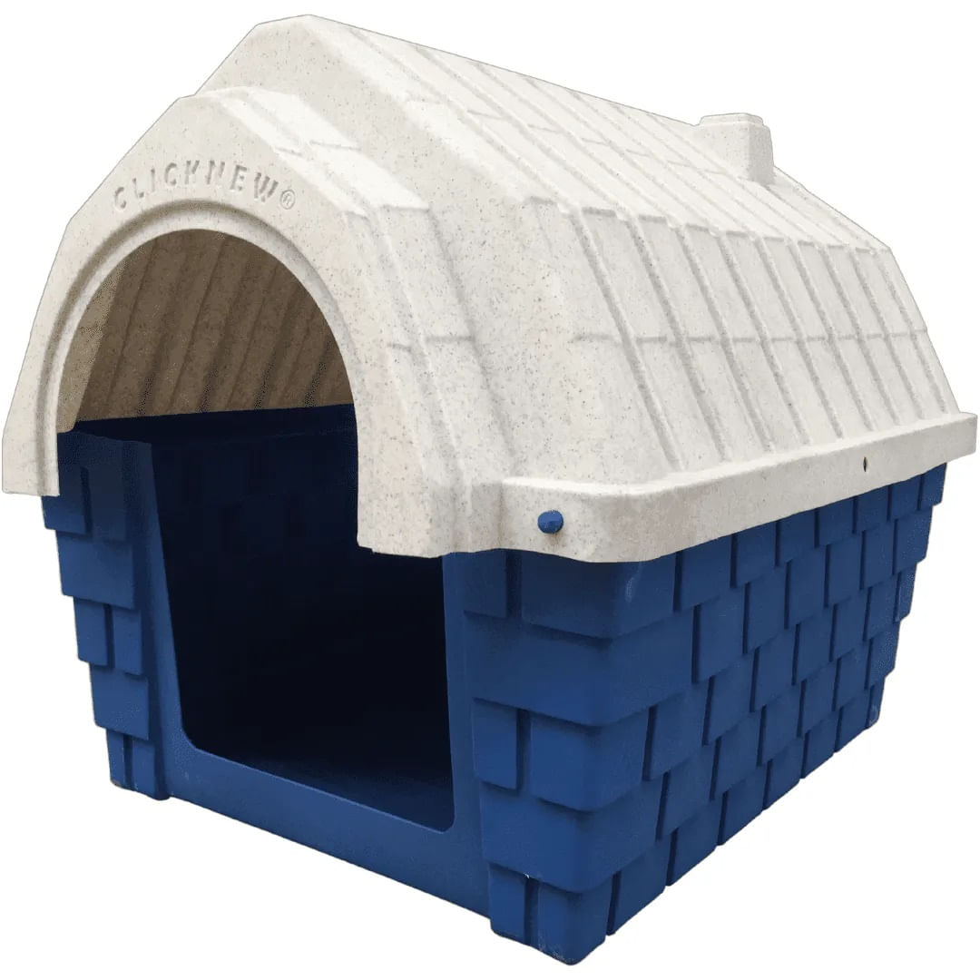 Casa Clicknew Chaminé Azul Com Mármore - Nº01 - American Pet